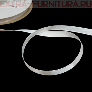 Лента атласная  6 мм  цв. белый, рул. 27,42м