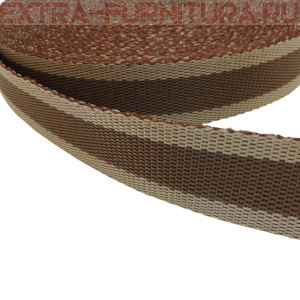 Стропа двухцветная, шир.30мм, цв. бежевый/коричневый, уп.25м, пл. 17гр/м