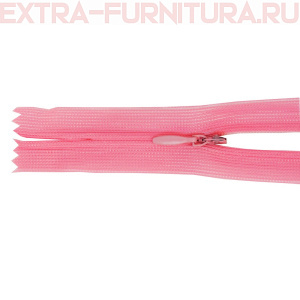 Молния потайная № 3, 50 см, цв. 137 розовый п/э пл.9,3 гр/м