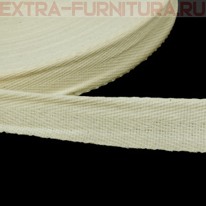 Лента киперная х/б 25 мм, цв.суровый, уп.100м (пл.4,5 г/м)