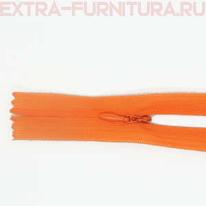 Молния потайная  № 3, 20 см, цв. 157 оранж п/э пл.9,3 гр/м