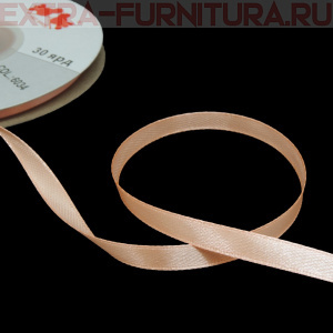 Лента атласная  6 мм  цв.034 светло-розовый рул. 27,42м