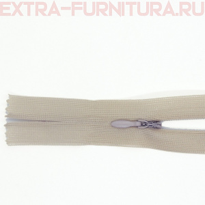 Молния потайная № 3, 50 см, цв. 309 светло-серый п/э пл.9,3 гр/м
