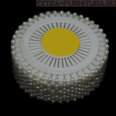 Булавки  "ромашка" арт. ТВ.РНА-01 38 мм, уп. 12рол. по 40 шт. цв.белый