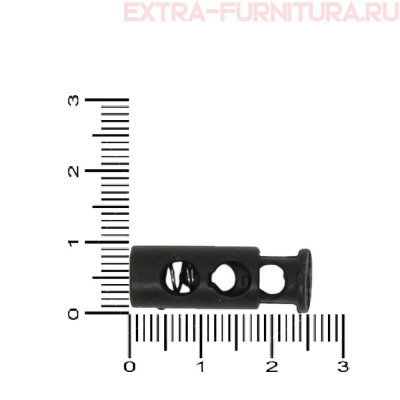 Фиксатор цилиндр 2 отверстия, цв.черный, арт L5D (уп.500шт/кор.20000шт)