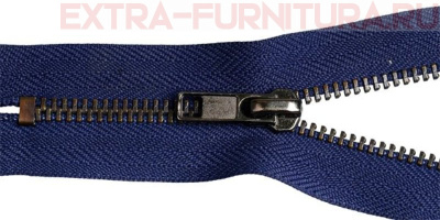 Молния джинсовая № 4, 16 см, черный оксид, цв.330 темно-синий