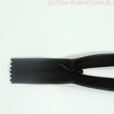Молния потайная № 3, 70 см, цв. 322 черный п/э пл.9,3 гр/м