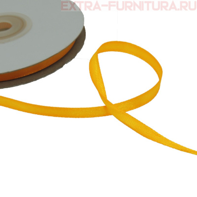 Лента атласная  6 мм  цв.025 оранжевый рул. 27,42м