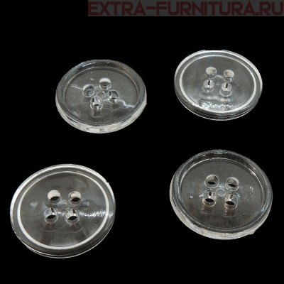 Пуговицы 20/4 прозрачные, ПС-2, упаковка 1000 шт.