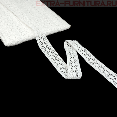 Тесьма вязаная арт.15.01.099 шир.15мм, цв.02 белый, уп.10м